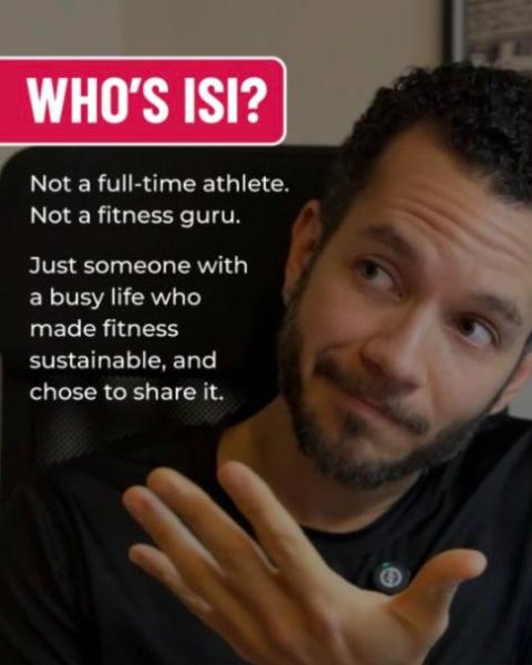 Instagram post: Who's Isi? Not a full-time athlete, not a fitness guru