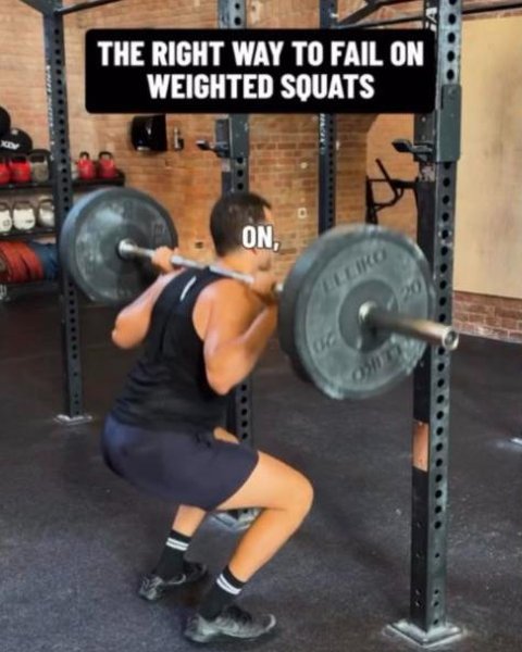 Instagram reel: The right way to fail on weighted squats